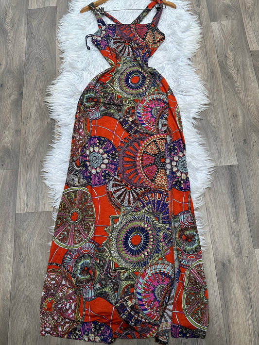 Beautiful maxi dress has long slit