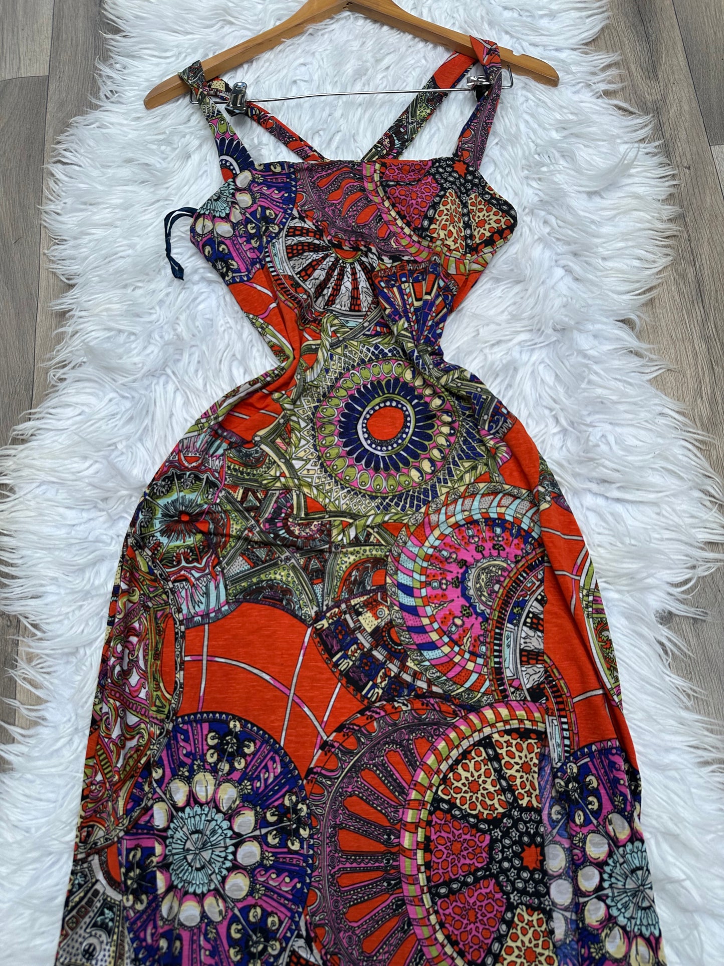 Beautiful maxi dress has long slit